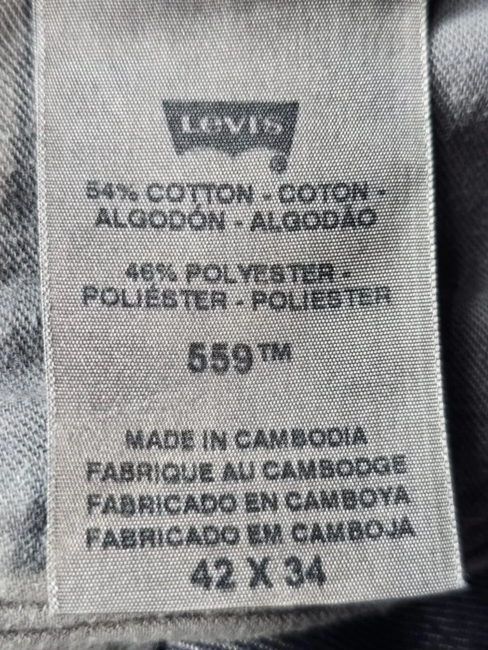 Levis 559 Relaxed Straight Jeans 42x34 Distressed Hem Medium Wash Mens Denim